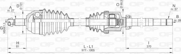 Open Parts DRS6432.00 - Piedziņas vārpsta www.autospares.lv