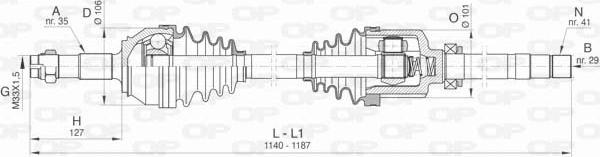 Open Parts DRS6425.00 - Piedziņas vārpsta autospares.lv