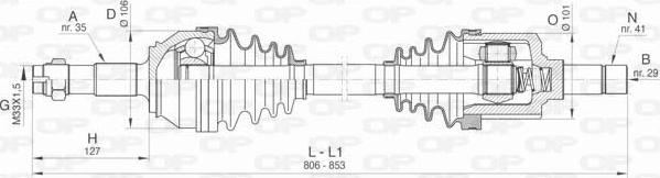 Open Parts DRS6426.00 - Piedziņas vārpsta autospares.lv