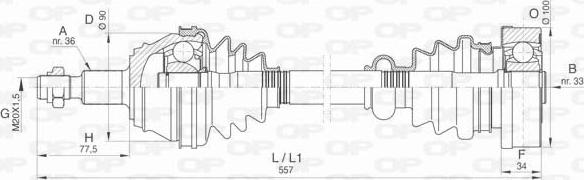 Open Parts DRS6422.00 - Piedziņas vārpsta autospares.lv