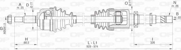 Open Parts DRS6477.00 - Piedziņas vārpsta autospares.lv