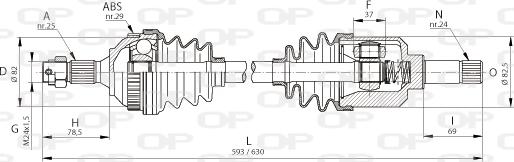 Open Parts DRS6044.00 - Piedziņas vārpsta autospares.lv