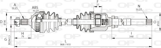 Open Parts DRS6045.00 - Piedziņas vārpsta autospares.lv