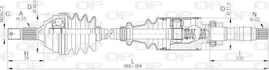 Open Parts DRS6041.00 - Piedziņas vārpsta www.autospares.lv