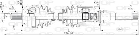 Open Parts DRS6047.00 - Piedziņas vārpsta www.autospares.lv