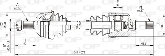 Open Parts DRS6050.00 - Piedziņas vārpsta www.autospares.lv