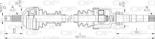 Open Parts DRS6051.00 - Piedziņas vārpsta www.autospares.lv