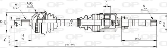 Open Parts DRS6053.00 - Piedziņas vārpsta www.autospares.lv