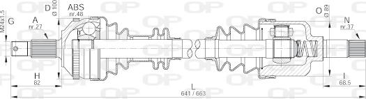 Open Parts DRS6052.00 - Piedziņas vārpsta www.autospares.lv