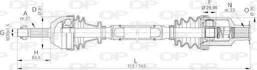 Open Parts DRS6065.00 - Piedziņas vārpsta autospares.lv