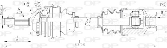 Open Parts DRS6067.00 - Piedziņas vārpsta autospares.lv