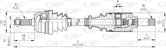 Open Parts DRS6084.00 - Piedziņas vārpsta www.autospares.lv