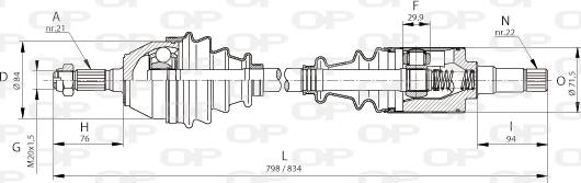 Open Parts DRS6085.00 - Piedziņas vārpsta www.autospares.lv