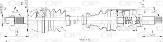 Open Parts DRS6086.00 - Piedziņas vārpsta www.autospares.lv