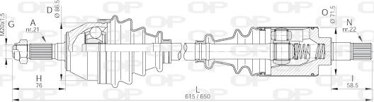 Open Parts DRS6030.00 - Piedziņas vārpsta www.autospares.lv