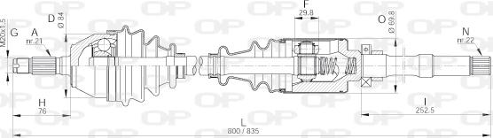 Open Parts DRS6031.00 - Piedziņas vārpsta www.autospares.lv