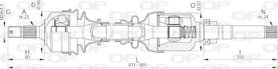 Open Parts DRS6024.00 - Piedziņas vārpsta autospares.lv