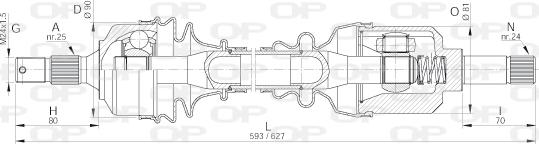 Open Parts DRS6023.00 - Piedziņas vārpsta autospares.lv