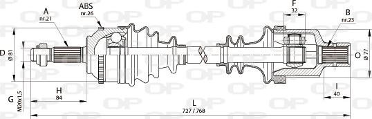 Open Parts DRS6140.00 - Piedziņas vārpsta autospares.lv