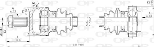 Open Parts DRS6104.00 - Piedziņas vārpsta autospares.lv