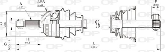 Open Parts DRS6100.00 - Piedziņas vārpsta autospares.lv