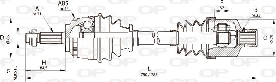 Open Parts DRS6101.00 - Piedziņas vārpsta autospares.lv