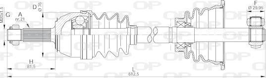 Open Parts DRS6135.00 - Piedziņas vārpsta www.autospares.lv