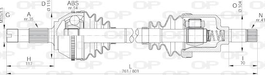 Open Parts DRS6174.00 - Piedziņas vārpsta www.autospares.lv