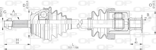 Open Parts DRS6172.00 - Piedziņas vārpsta autospares.lv