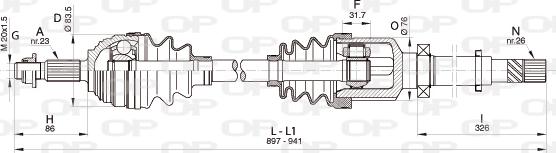 Open Parts DRS6343.00 - Piedziņas vārpsta autospares.lv