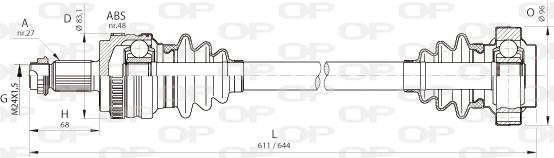 Open Parts DRS6365.00 - Piedziņas vārpsta autospares.lv