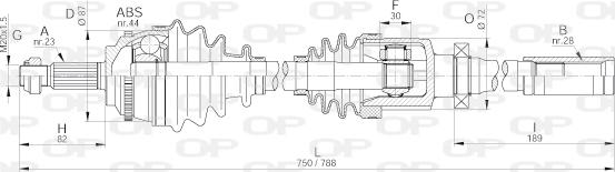 Open Parts DRS6300.00 - Piedziņas vārpsta autospares.lv