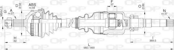 Open Parts DRS6312.00 - Piedziņas vārpsta www.autospares.lv