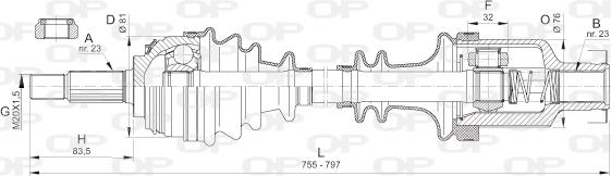 Open Parts DRS6382.00 - Piedziņas vārpsta autospares.lv