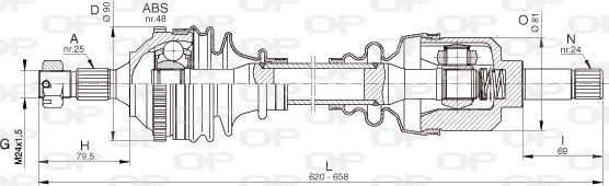 Open Parts DRS6329.00 - Piedziņas vārpsta autospares.lv