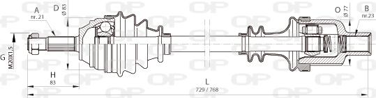 Open Parts DRS6370.00 - Piedziņas vārpsta autospares.lv