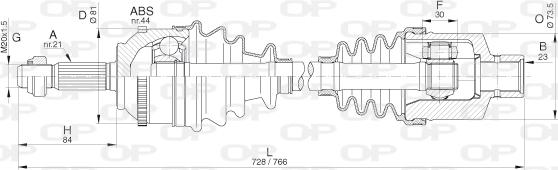 Open Parts DRS6296.00 - Piedziņas vārpsta autospares.lv