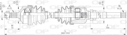 Open Parts DRS6247.00 - Piedziņas vārpsta autospares.lv