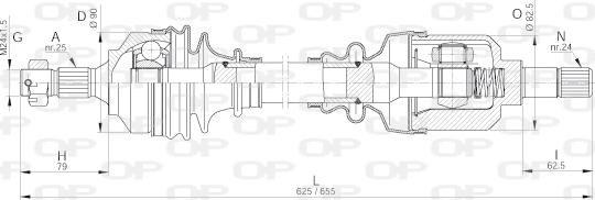 Open Parts DRS6252.00 - Piedziņas vārpsta www.autospares.lv