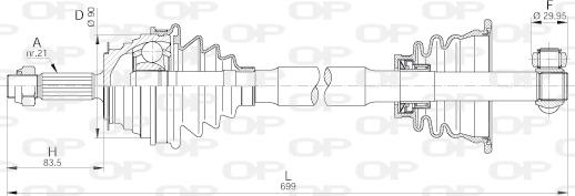 Open Parts DRS6206.00 - Piedziņas vārpsta autospares.lv