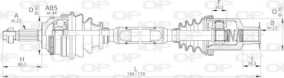 Open Parts DRS6208.00 - Piedziņas vārpsta autospares.lv