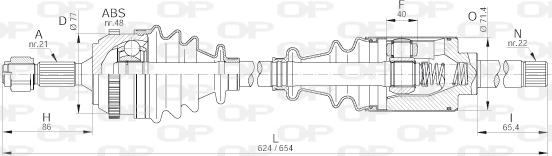 Open Parts DRS6214.00 - Piedziņas vārpsta www.autospares.lv