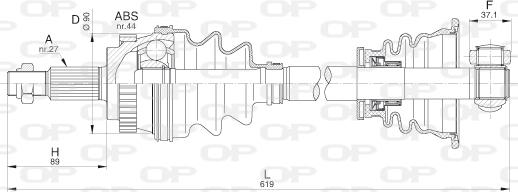 Open Parts DRS6213.00 - Piedziņas vārpsta autospares.lv