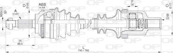 Open Parts DRS6286.00 - Piedziņas vārpsta autospares.lv