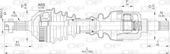 Open Parts DRS6280.00 - Piedziņas vārpsta autospares.lv