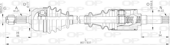 Open Parts DRS6233.00 - Piedziņas vārpsta www.autospares.lv