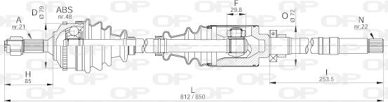 Open Parts DRS6223.00 - Piedziņas vārpsta www.autospares.lv