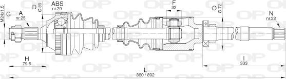 Open Parts DRS6271.00 - Piedziņas vārpsta www.autospares.lv