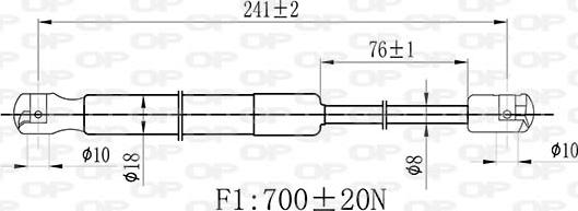 Open Parts GSR6525.00 - Gāzes atspere, Motora pārsegs www.autospares.lv