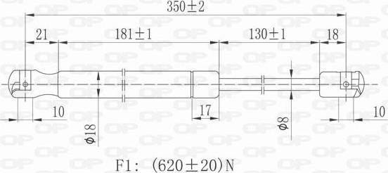 Open Parts GSR6078.00 - Gāzes atspere, Bagāžas / Kravas nodalījuma vāks www.autospares.lv